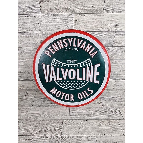 Vintage Pennsylvania Valvoline Motor Oils Metal Tin Sign 12" Four + One Imports - Picture 1 of 8